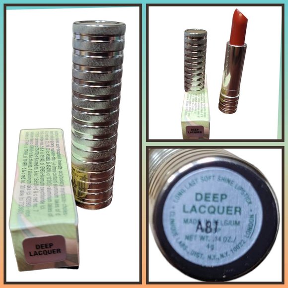 Clinique RARE DISCONTINUED ~ DEEP LACQUER Long Last Soft Shine Lipstick Full NEW - Picture 1 of 6
